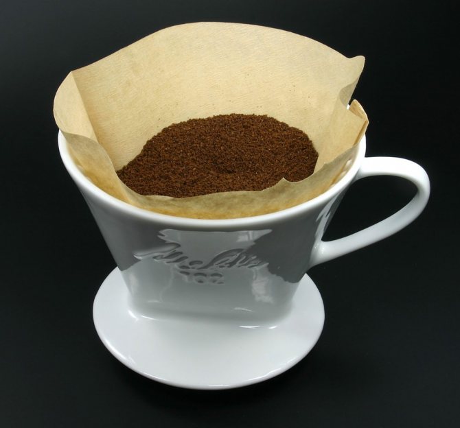 фото правильного помола кофе для пуровера и кемекса