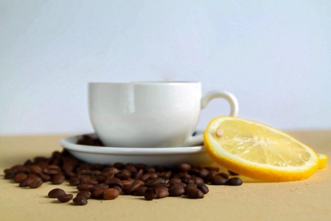 лимон в кофе