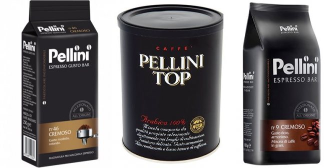Лучшие марки итальянского кофе - Pellini - эспрессо с пенкой в зернах и молотый