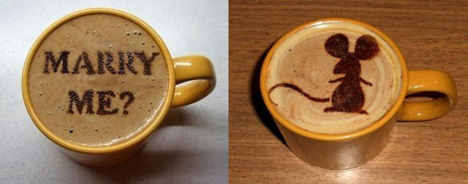 рисунки на кофе
