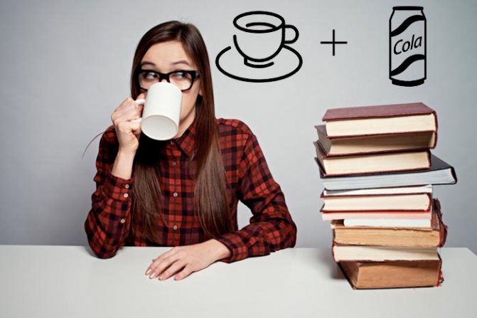 студентка пьет кофе